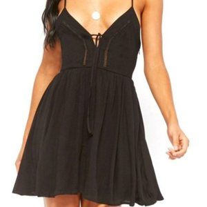 Forever 21 Contemporary Lace-Up Skater Dress LARGE